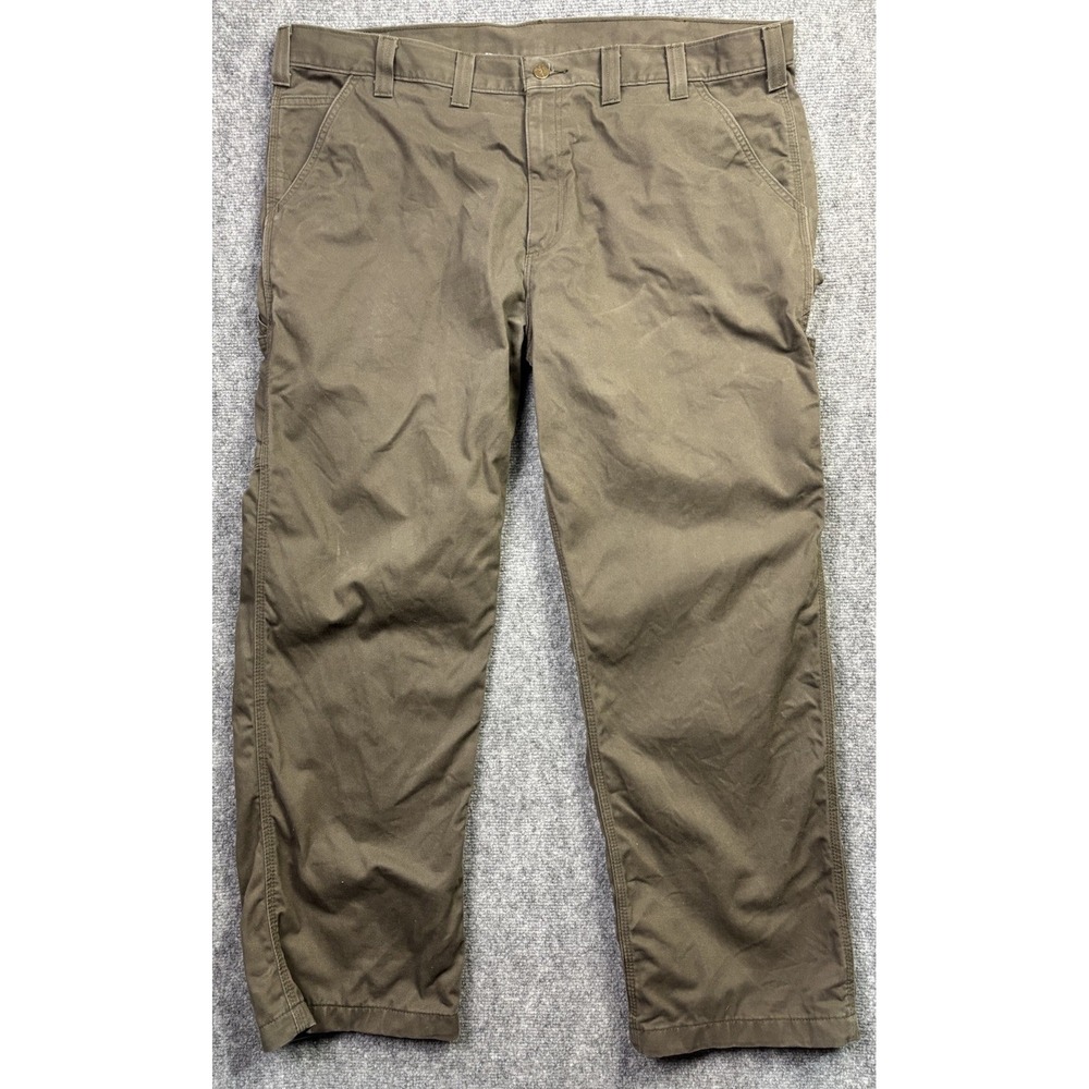 Carhartt Work Pants Mens 44x30 Green Loose Fit Utility Cargo Workwear B324